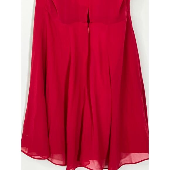 BCBGeneration Red Halter Semi Sheer Ruffle Flowy Short Sexy Event Dress Size 0 - Picture 6 of 9
